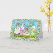 KIPPENFEEST, LAND GEVLEUGELDE VRIENDEN Blank Kaart (Gele Bloem)