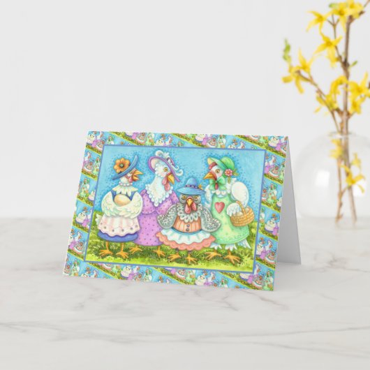 KIPPENFEEST, LAND GEVLEUGELDE VRIENDEN Blank Kaart (Gele Bloem)