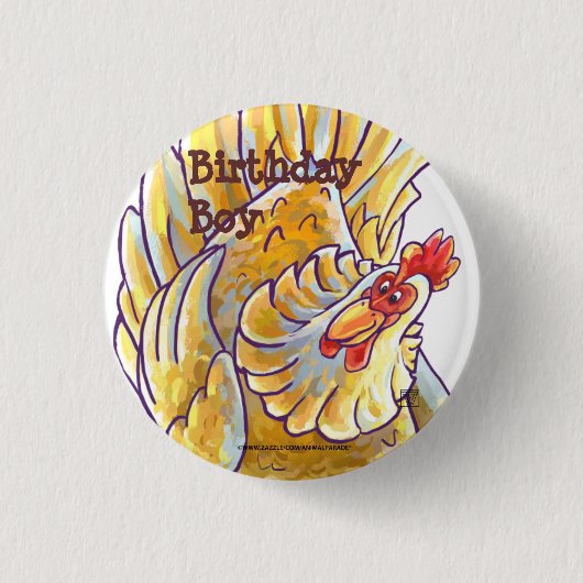 Kippenfeestcentrum Ronde Button 3,2 Cm (Voorkant)