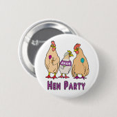 Kippenfeestje Ronde Button 5,7 Cm (Voorkant /achterkant)