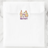 Kippenfeestje Ronde Sticker (Tas)