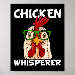 Kippenfluisteraar Kippenboer Nerd Boerderij Haan Poster