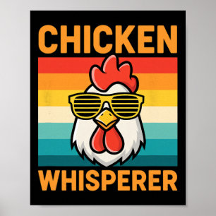 Kippenfluisteraar Retro Haan Vibes Poster