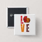 Kippenfokkerij - Hen Rooster Lover Chicken Farmer Vierkante Button 5,1 Cm (Voorkant /achterkant)