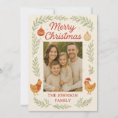 Kippenfoto aanpasbare kerstkaart (Voorkant)