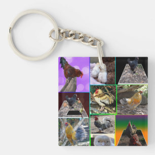 Kippenfotocollage, Sleutelhanger