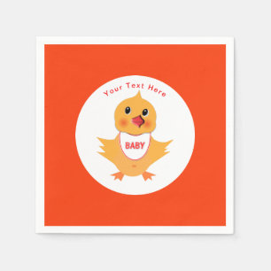 Kippengele Baby Chick gepersonaliseerd Servetten