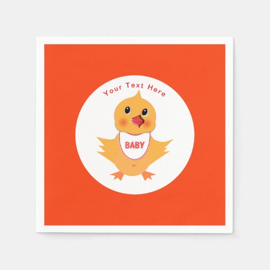 Kippengele Baby Chick gepersonaliseerd Servetten (Voorkant)