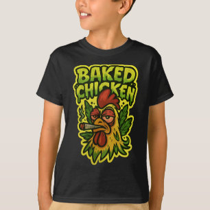 Kippenhaan die wiet rookt Steen T-shirt