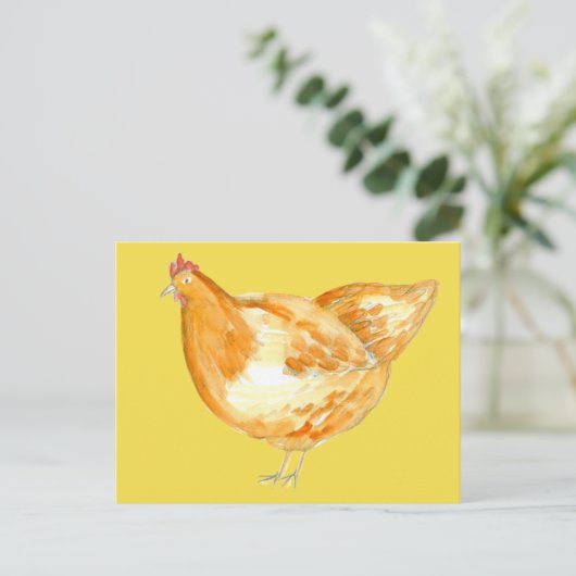 Kippenhoen Boerderij Animal Sunshine Yellow Briefkaart (Staand voorkant)