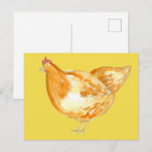 Kippenhoen Boerderij Animal Sunshine Yellow Briefkaart (Voorkant / Achterkant)