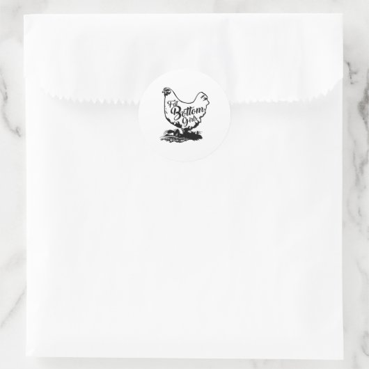 Kippenhoen Fat Bottom Napkin Ronde Sticker (Tas)