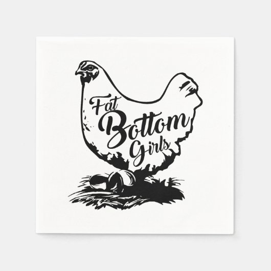 Kippenhoen Fat Bottom Napkin Servet (Voorkant)