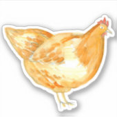 Kippenhoen Vogel Waterverf Dier Sticker (Voorkant)