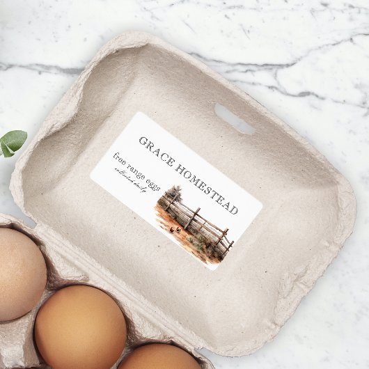 Kippenhok Boerderijhek Eierdoos Etiket