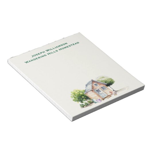 Kippenhok gepersonaliseerd notitieblok (Schuin)