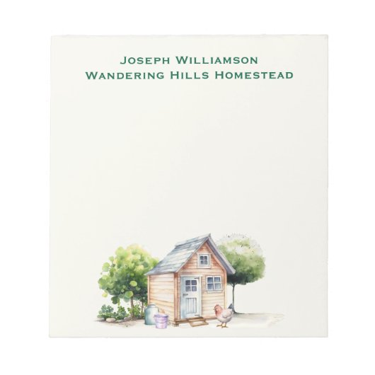 Kippenhok gepersonaliseerd notitieblok (Voorkant)