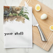 Kippenhok Kippen en Haan Theedoek (Quarter Fold)