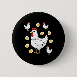 Kippenhok Koningin Hen Met Kleine Kippen En Zonnig Ronde Button 5,7 Cm