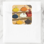 Kippenhok Paaseieren Vierkante Sticker (Tas)