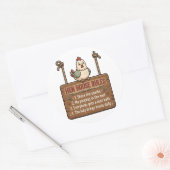Kippenhok Regels Grappige Kip Sticker (Envelop)
