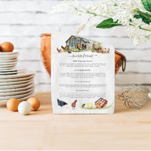 kippenhok Rustiek Boerderij Monogram Theedoek