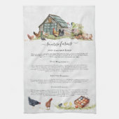 kippenhok | Rustiek Boerderij Monogram Theedoek (Verticaal)