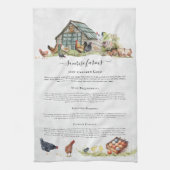Kippenhok | Rustieke Boerderij Monogram Theedoek (Verticaal)