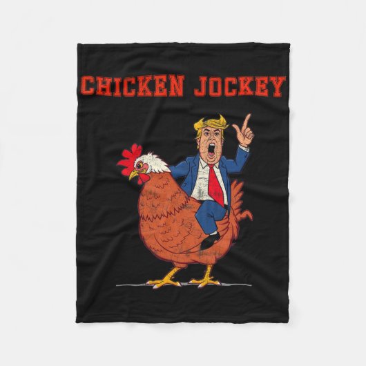 Kippenjockey Grappige Trump Mop Fleece Deken (Voorkant)