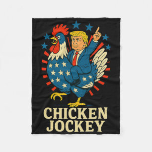 Kippenjockey Trump Grappig Meme Fleece Deken