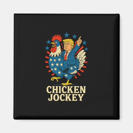 Kippenjockey Trump Grappig Meme Magneet (Voorkant)
