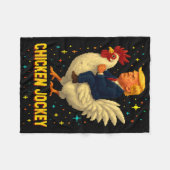 Kippenjockey Trump Grappige Meme 2 Fleece Deken (Voorkant (Horizontaal))