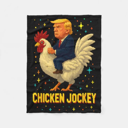 Kippenjockey Trump Grappige Meme 2 Fleece Deken (Voorkant)