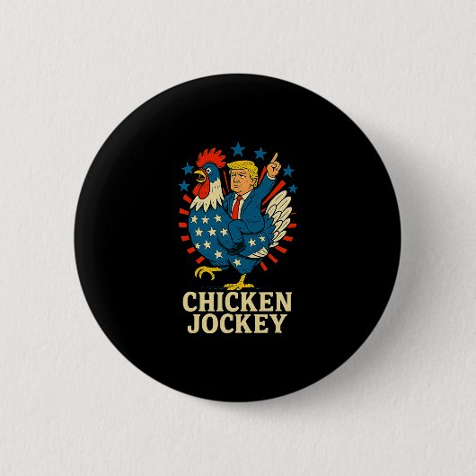 Kippenjockey Trump Grappige Meme  Ronde Button 5,7 Cm (Voorkant)