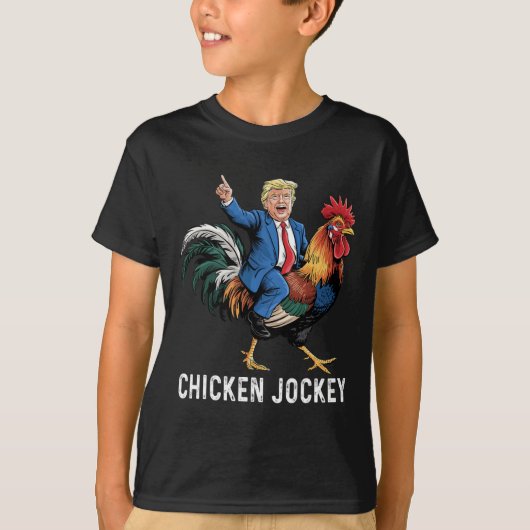 Kippenjockey Trump Grappige Meme Surrealistische H T-shirt (Voorkant)