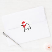 kippenjongen ronde sticker (Envelop)