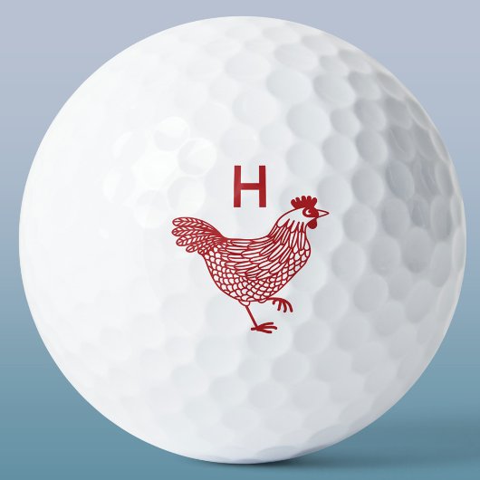 Kippenkip Monogram Initiaal Golfballen