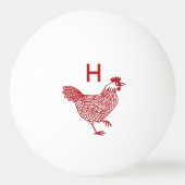 Kippenkip Monogram Initiaal Pingpongbal (Achterkant)