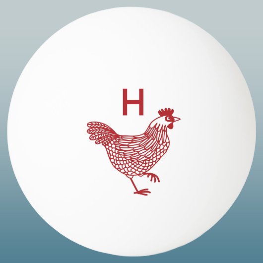 Kippenkip Monogram Initiaal Pingpongbal