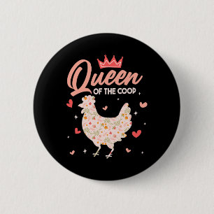 Kippenkoningin Kippenhok Hen Kippenliefhebber _1 Ronde Button 5,7 Cm