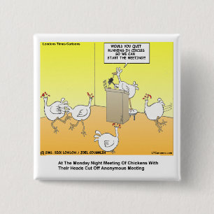 Kippenkop Anonieme Cartoon Geschenken & T-shirts Vierkante Button 5,1 Cm