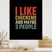 Kippenkunst die ik leuk vind poster (Keuken)