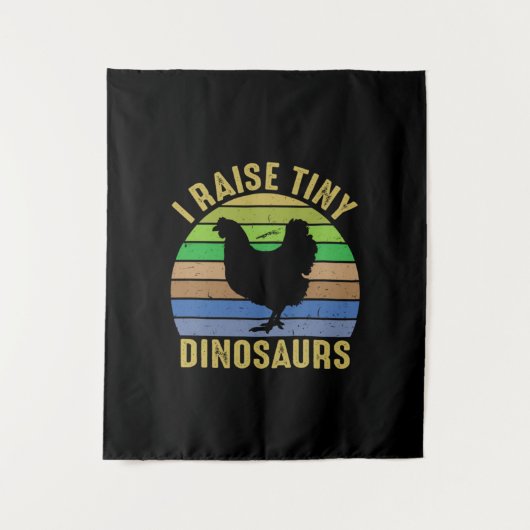 Kippenkunst Ik kweek kleine dinosaurussen Wandkleed (Voorkant)
