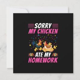 Kippenkunst Mijn Kip Heeft Mijn Huiswerk Opgegeten Feestdagenkaart