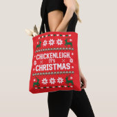 Kippenleigh Het is Kerstmis Grappige Kerstmis Kip Tote Bag (Dichtbij)