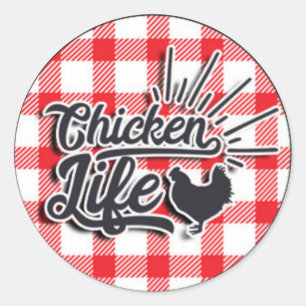 Kippenleven Ronde Sticker