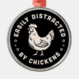 Kippenliefhebber citaten gemakkelijk afgeleid door metalen ornament