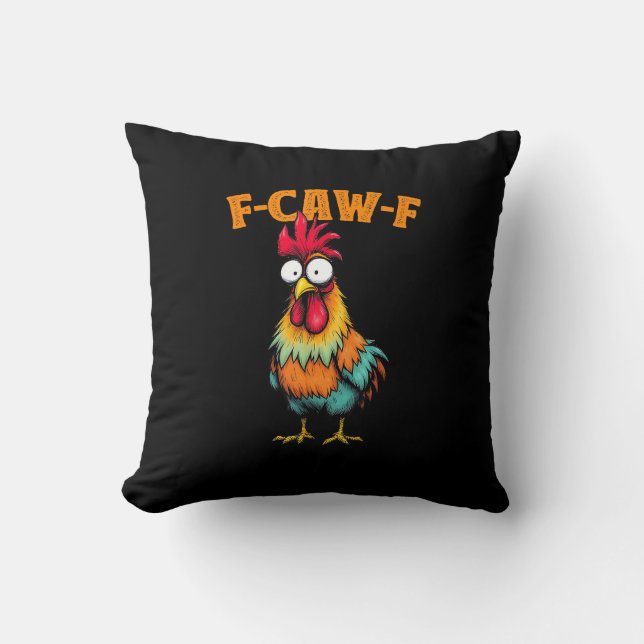 Kippenliefhebber Grappige F-Caw-F Kip Kussen (Voorkant)