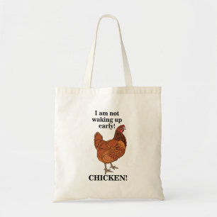 Kippenliefhebber Ik sta niet vroeg op Grappig Tote Bag