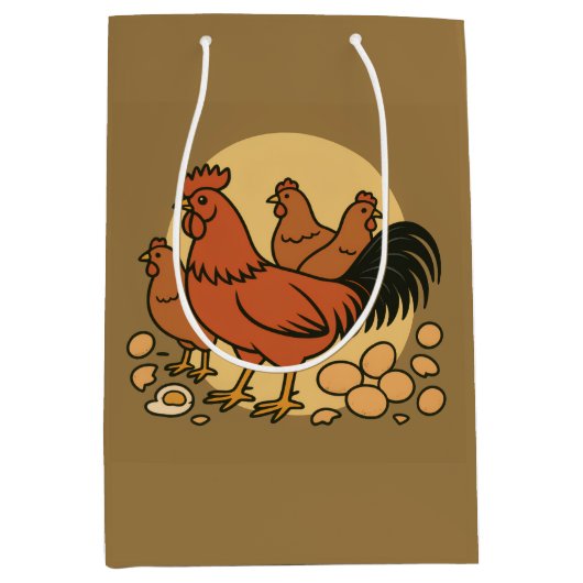 Kippenliefhebber Midden Geschenkentas Medium Cadeauzakje (Voorkant)